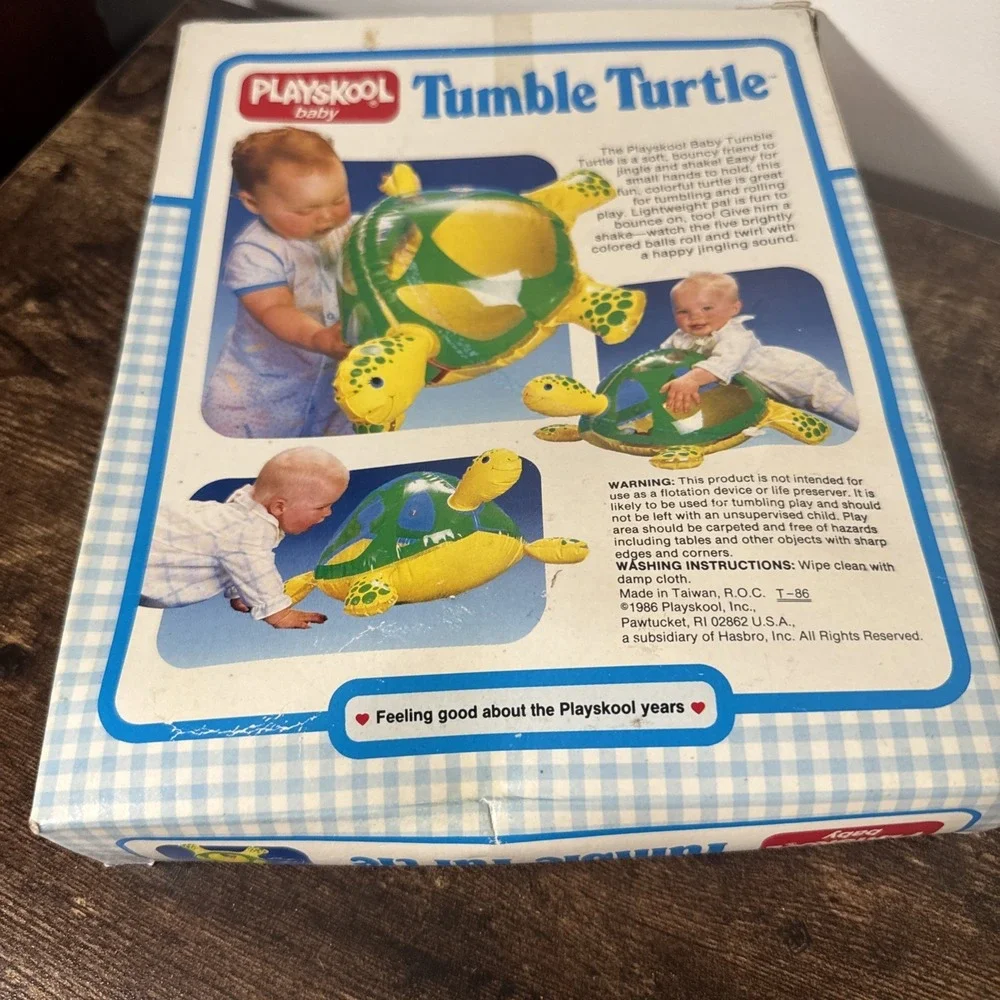Vintage Playskool Toy Baby Tumble Turtle Inflatable 1986 6mo-4yrs